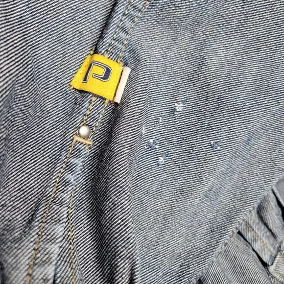 VTG Pepe Jeans Co. Mens Industrial Grade Denim Logo Embellished Jean Jacket✨️2XL - Picture 8 of 15